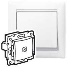 Legrand DIY Valena Бел Выключатель 1-клавишный с подсветкой.