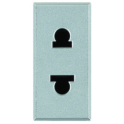 Axolute Розетка 2К, 16 А с защитными шторками Евро – Американский стандарт, алюминий