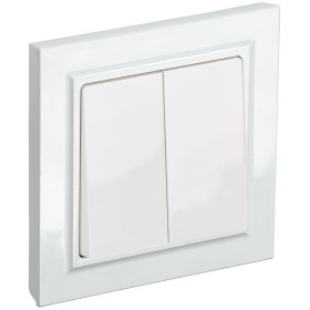 IEK BRITE Белый Выключ. 2-кл 10А в сборе ВСР10-2-0-БрБ