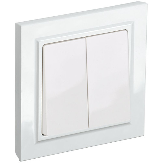 BRITE Выключ. 2-кл. 10А в сб. ВСР10-2-0-БрБ бел. IEK