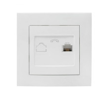 EKF PROxima Валенсия розетка телефонная RG-11 1-местная белая.