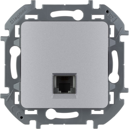 Розетка телефонная RJ11 - Legrand/Daccord Inspiria - алюминий