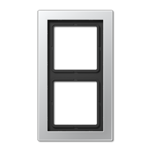 Рамка для вертикальной и горизонтальной установки, 2 поста, металл, алюминий, LS Design