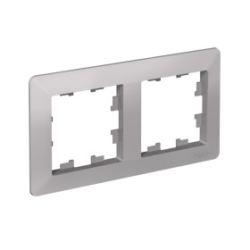 Systeme Electric AtlasDesign Air Алюминий/дымчатый черный Рамка 2-ая