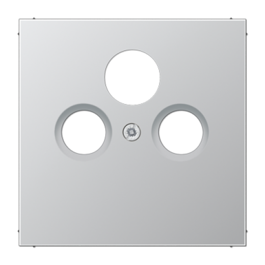 Крышка для SAT-TV-FM-розеток, фиксация винтом, металл, алюминий, Aluminium