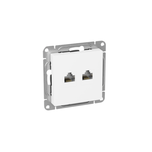 Механизм розетки RJ45 - 2шт, (cat5), белый Эпика EKF