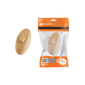 TDM Выключатель на шнур 6А 250В ЭКО сосна