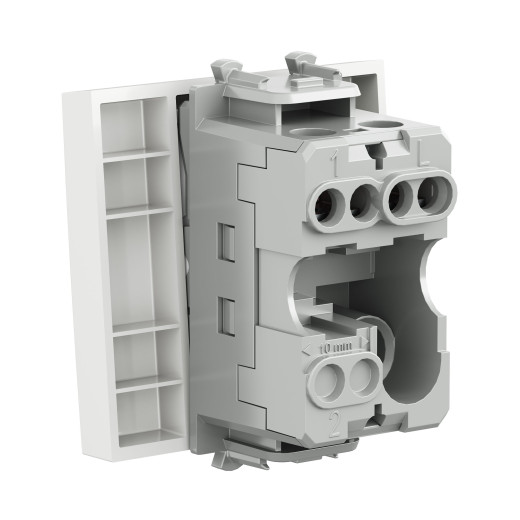 Выключатель одноклавишный модульный, Avanti, белое облако, 2 модуля