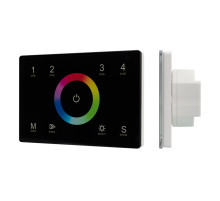 Arlight Панель Sens SMART-P83-RGB Black (230V, 4 зоны, 2.4G) (IP20 Пластик, 5 лет)