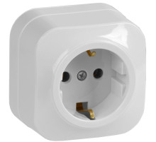 IEK GLORY РС20-3-ХБ Розет. 1-ая с з/к о/у 16А GLORY белый