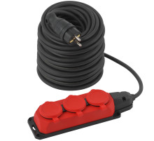 ЭРА Удлинитель силовой UK-3e-3x1,5-50m-IP44(KG) с заземлением 3 розетки каучук 50м КГ 3х1,5мм2 IP44