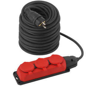 ЭРА Удлинитель силовой UK-3e-3x1,5-50m-IP44(KG) с заземлением 3 розетки каучук 50м КГ 3х1,5мм2 IP44