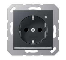 JUNG SCHUKO-розетка с LED подсветкой, матовый антрацит
