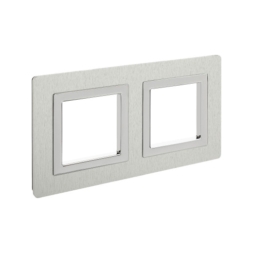 Рамка из алюминия 2 поста (4 мод.), Avanti, серая