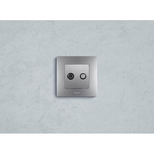 Розетка TV-SAT - Legrand Etika - двухкабельная - алюминий