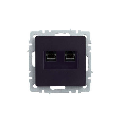 BRITE Роз. комп. 2-ая RJ45 кат.5E РК10-2-БрЧ черн. IEK