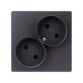 Simon 24 Графит Розетка двойная 2К без защитных шторок