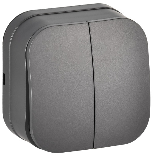 GLORY Выключ. 2-кл. о/у 10А ВС20-2-0-ХСм сталь м. IEK