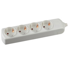 ЭРА Колодка K-4e 4 розетки с зазeмлением белая