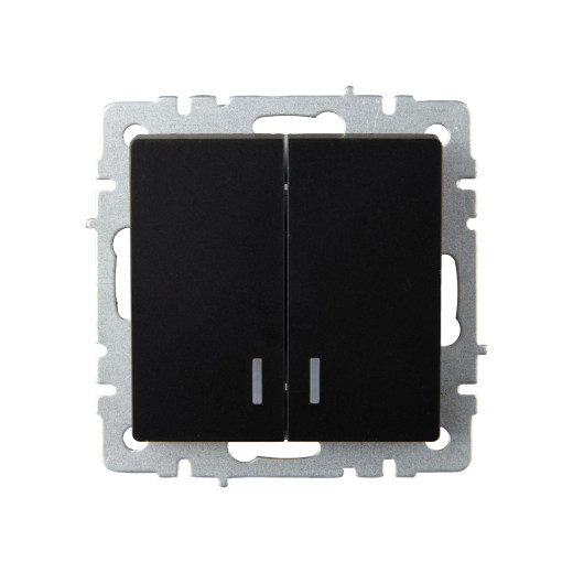 BRITE Выключ. 2-кл. с инд. 10А ВС10-2-1-БрЧ черн. IEK