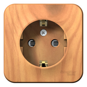 Systeme Electric Blanca наруж Ясень Розетка с/з со шторками 16А, 250В, изолир. пластина