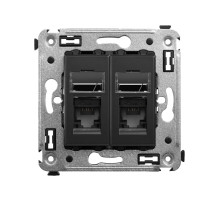 DKC Компьютерная розетка RJ-45 в стену, кат.5e двойная, 