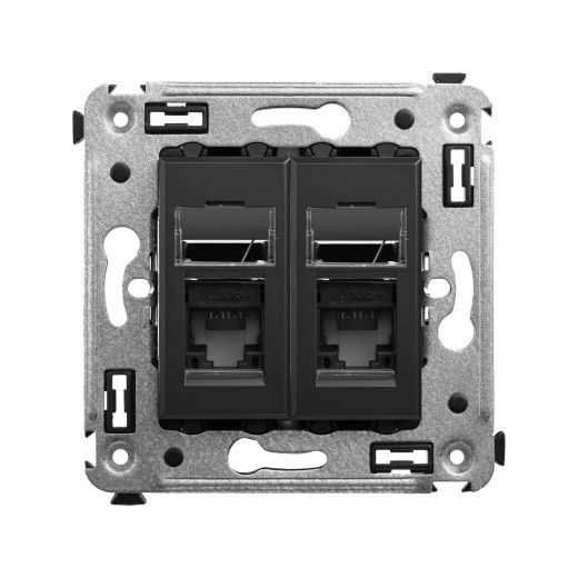 Компьютерная розетка RJ-45 в стену, кат.5e двойная, 