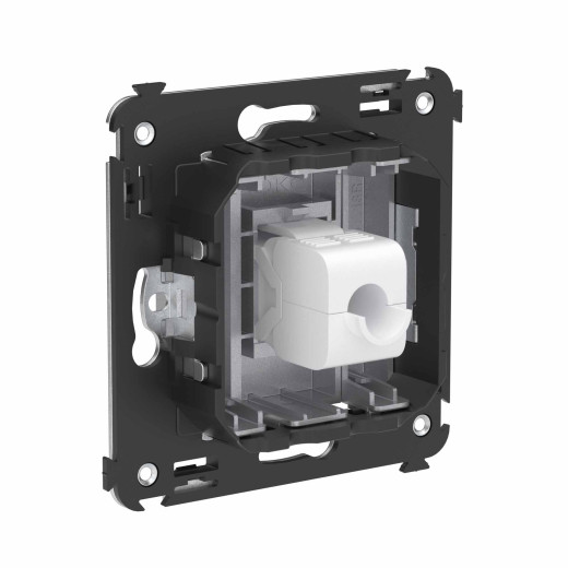 Компьютерная розетка RJ-45 без шторки в стену, кат.6 одинарная, Avanti, закаленная сталь