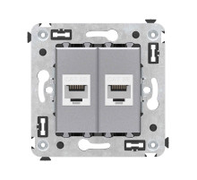 DKC Avanti Компьютерная розетка RJ-45 без шторки в стену, кат.5е двойная, 