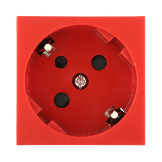 LK45 Розетка с заземляющими контактами, с защитными шторками, 16 А, 250 В, под углом 45 градусов с ключом (красный)