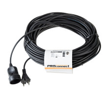 PROconnect Удлинитель-шнур ПВС 2х0.75, 30 м, б/з, 6 А, 1300 Вт, IP20, черный (Сделано в России)