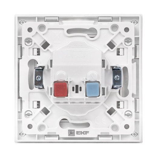 Стокгольм Механизм Розетки 1-местной с/з 16А автоматические клеммы белый с защ. штор. EKF PROxima