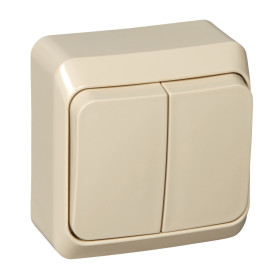 Systeme Electric Этюд наруж Крем Выключатель 2-клавишный с подсветкой