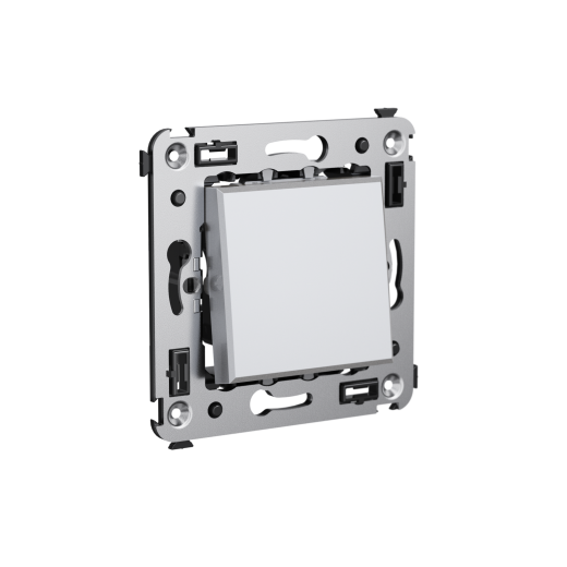 Переключатель одноклавишный в стену, Avanti, закаленная сталь