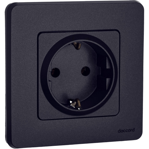 Розетка с заземлением - Legrand/Daccord Inspiria - без шторок 16А 250В винтовые зажимы - антрацит