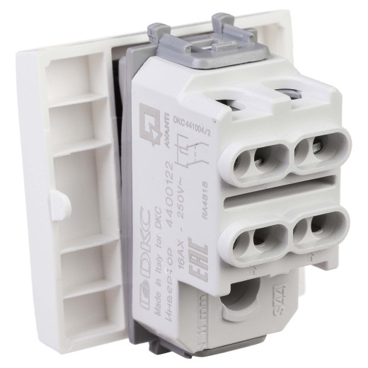 Инвертор одноклавишный модульный, Avanti, белое облако, 2 модуля