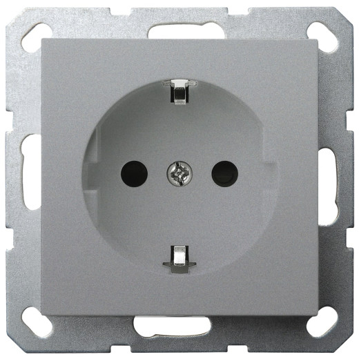 G Алюминий Розетка с/з со шторками 16A 250V~