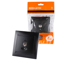 TDM Розетка компьютерная RJ45 графит 