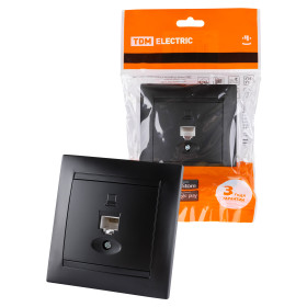 TDM Розетка компьютерная RJ45 графит 