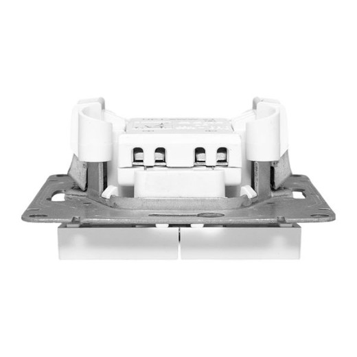 Механизм выключателя, двухклавишный, с подсветкой, белый Эпика EKF