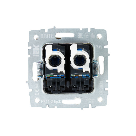 BRITE Роз. комп. 2-ая RJ45 кат.6 РК11-2-БрЖ жемч. IEK