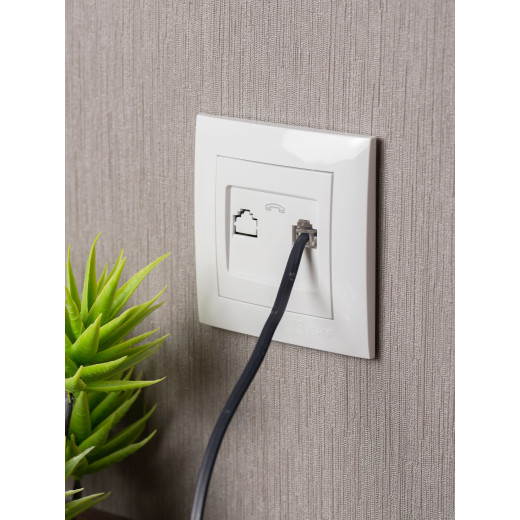 Валенсия розетка телефонная RJ-11 1-местная белая EKF PROxima