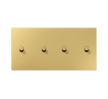 JUNG LS1912 Латунь классик Центральная плата, 2 поста, для горизонтальной установки, тумблеры 2+2,цилиндр; метал. исполнение