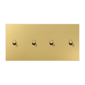 JUNG LS1912 Латунь классик Центральная плата, 2 поста, для горизонтальной установки, тумблеры 2+2,цилиндр; метал. исполнение