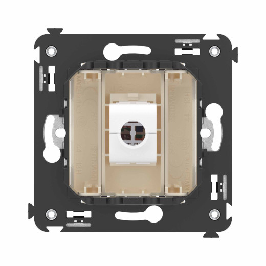 Компьютерная розетка RJ-45 без шторки в стену, кат.6 одинарная, Avanti, ванильная дымка