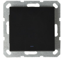 Jasmart G Черный матовый Выключатель 1-кл проходной с подсветкой 10A 250V~