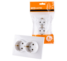 TDM Розетка двойная 2П+З 16А 250В белая 