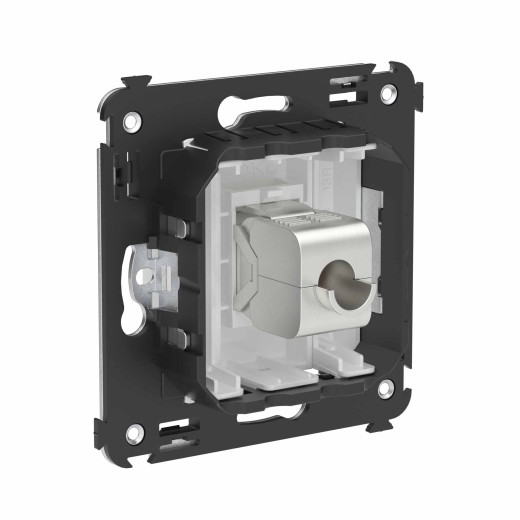 Компьютерная розетка RJ-45 без шторки в стену, кат.6A одинарная  экранированная, Avanti, белое облако