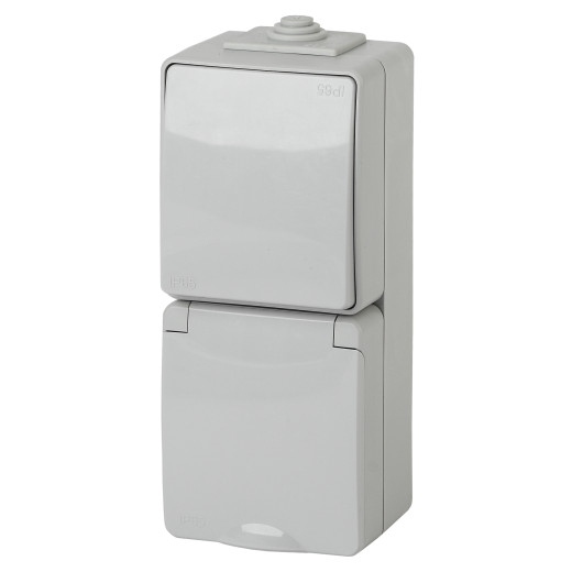 Выключатель ЭРА Эксперт 11-7607-03 IP65 16A-10AX-250В ОУ серый