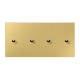 JUNG LS1912 Латунь классик Центральная плата, 2 поста, для горизонтальной установки, тумблеры 2+2,конус; метал. исполнение